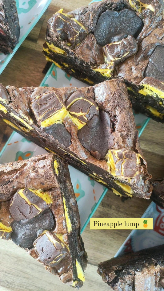 Pineapple lump brownie slice G/F Slab