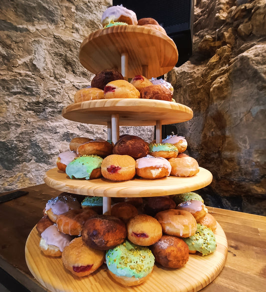 Donut tower 100x donuts setup at location in Whangarei
